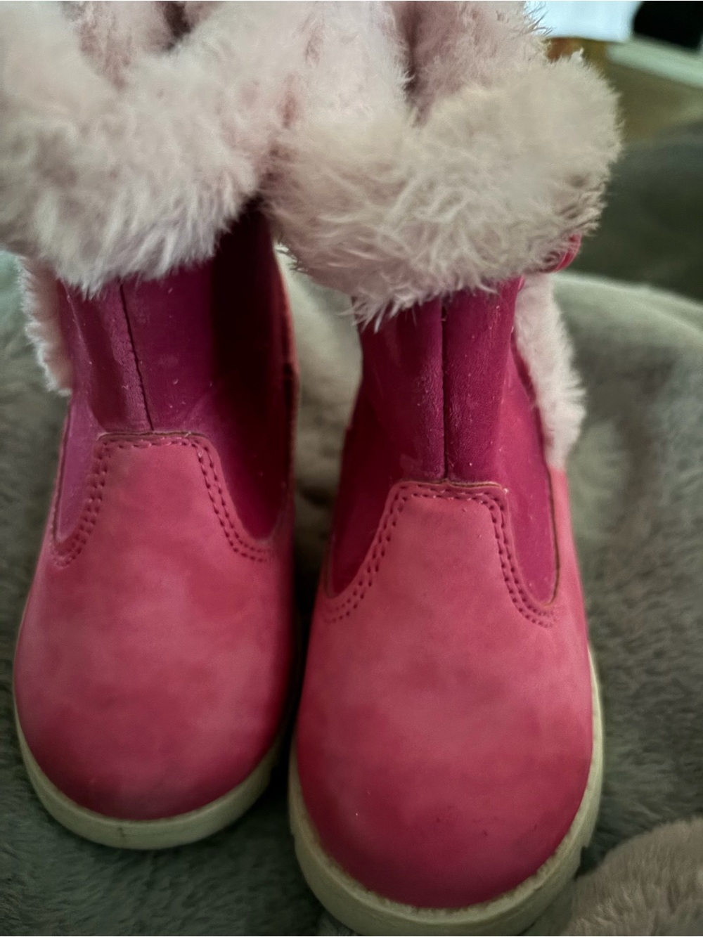 Pink Faux-Fur Kids Winter Boots